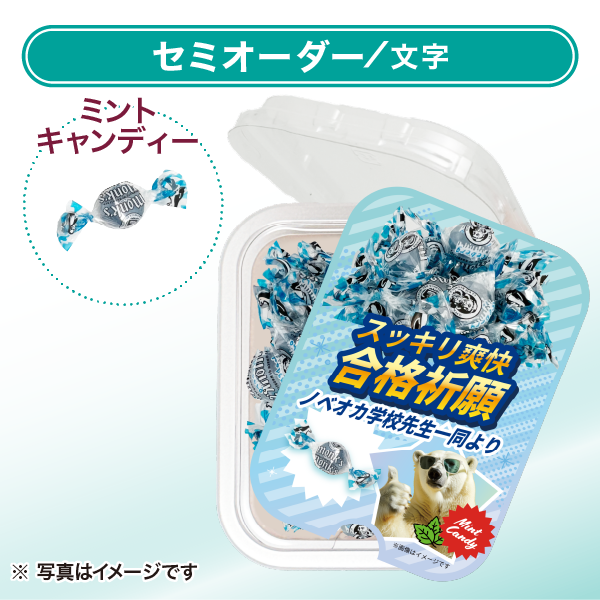 ミントキャンディ おやつカップ セミオーダー グラデーション（文字のみ）タテ向き