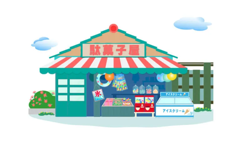 駄菓子屋さんのイメージイラスト